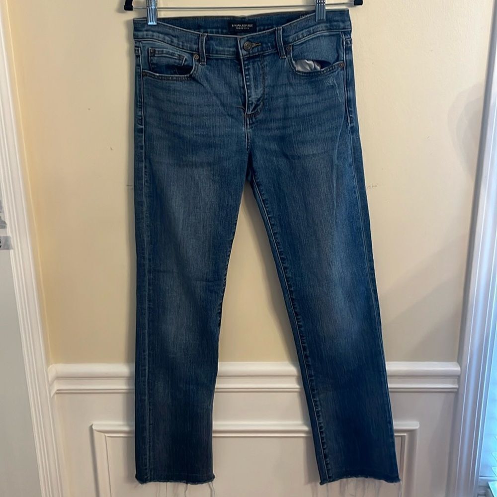 Banana Republic Girlfriend Jeans w/ Raw Hem